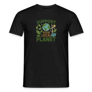 Support Your Local Planet – Environmental Design - Men's T-Shirt - black - Front - AI Model Male 178 light (178cm)