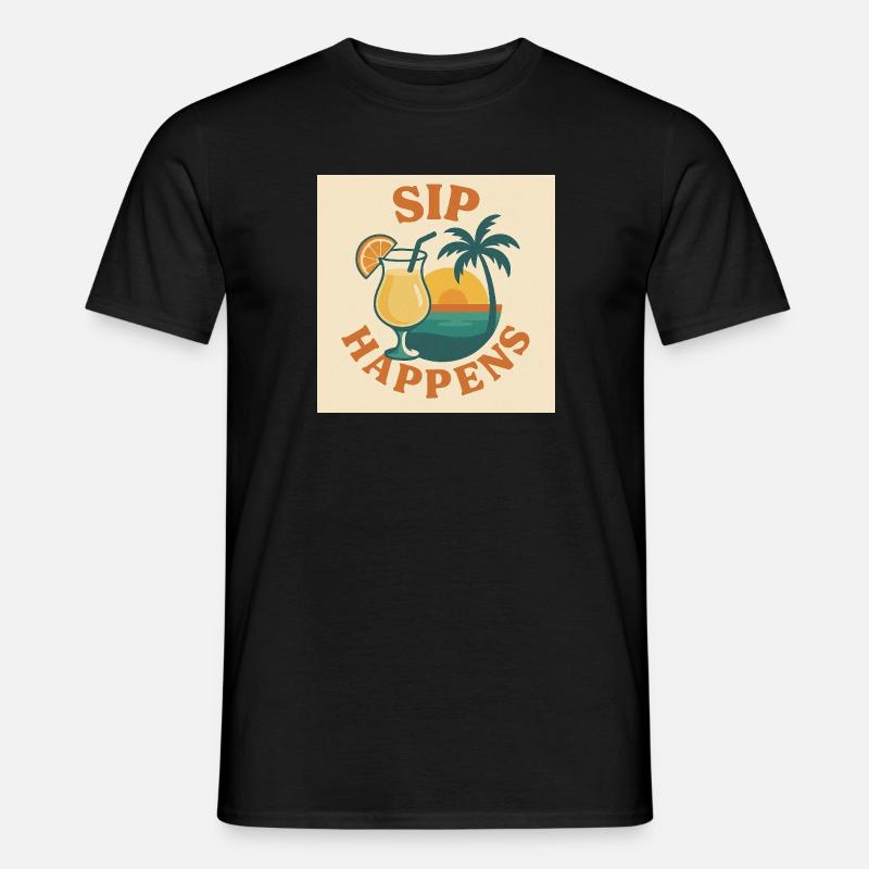 Sip Happens - Männer T-Shirt - Schwarz