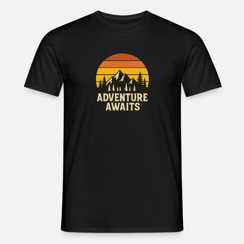 Das Abenteuer wartet auf Sie - Männer T-Shirt - Schwarz