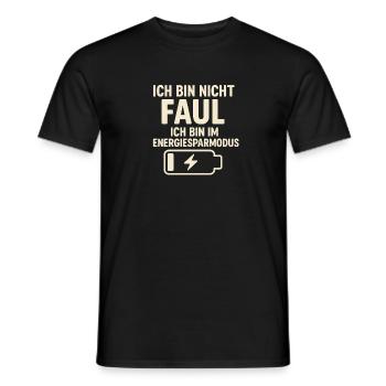 Ich bin nicht faul – Energiesparmodus - Männer T-Shirt - Schwarz - Vorne - AI Model Male 178 light (178cm)