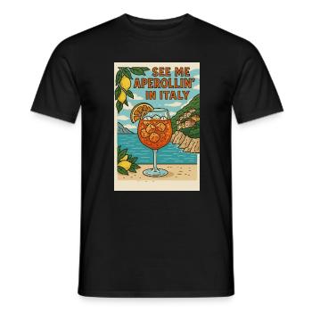 Italian Spritz Cartoon Design - Men's T-Shirt - black - Front - AI Model Male 178 light (178cm)