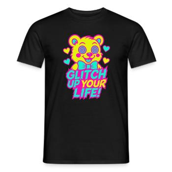Glitch Up your Life! Motiv 2 - Männer T-Shirt - Schwarz - Vorne - AI Model Male 178 light (178cm)