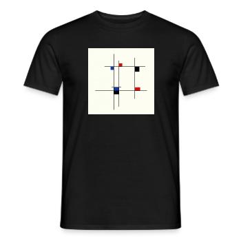 Abstrakte Designlinie und Farben - Männer T-Shirt - Schwarz - Vorne - AI Model Male 178 light (178cm)