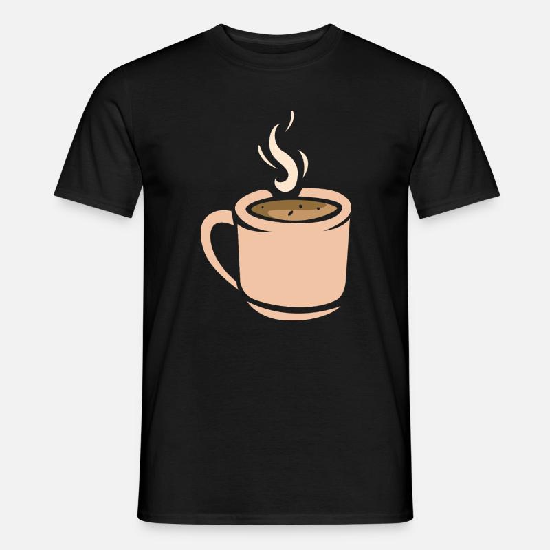 Kaffee Tasse Illustration - Männer T-Shirt - Schwarz