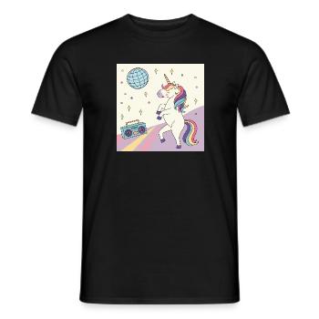 Einhorn Party Disco - Männer T-Shirt - Schwarz - Vorne - AI Model Male 178 light (178cm)