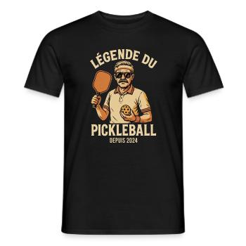 Pickleball Legend – Vintage Sport Humor - Men's T-Shirt - black - Front - AI Model Male 178 light (178cm)