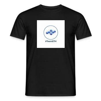 TeamETH node network - Men's T-Shirt - black - Front - AI Model Male 178 light (178cm)