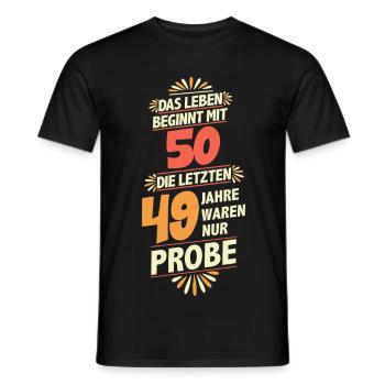 Birthday 50th Anniversary Design Birthday Party - Men's T-Shirt - black - Front - AI Model Male 178 light (178cm)