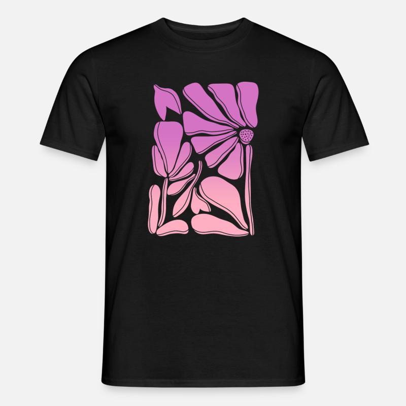 Flower power pink gradient - Männer T-Shirt - Schwarz