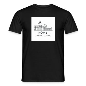 Rome Line Art Silhouette Landmark - Men's T-Shirt - black - Front - AI Model Male 178 light (178cm)