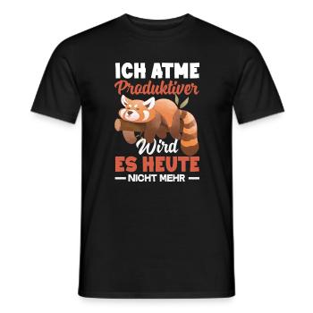 I'm breathing – it doesn't get any more productive today - Men's T-Shirt - black - Front - AI Model Male 178 light (178cm)