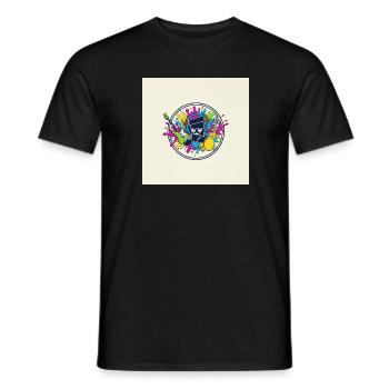 Buntes Cartoon-Musik-Logo - Männer T-Shirt - Schwarz - Vorne - AI Model Male 178 light (178cm)