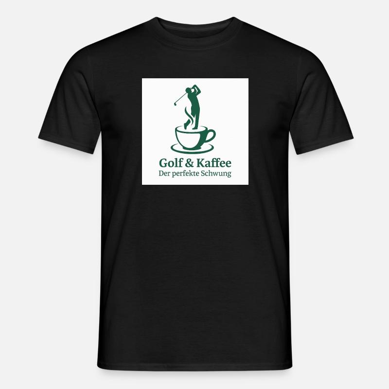 Golf & Kaffee – Der perfekte Schwung  - Männer T-Shirt - Schwarz
