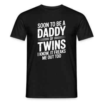 Presto papà di due gemelli - T-shirt uomo - nero - Fronte - AI Model Male 178 light (178cm)