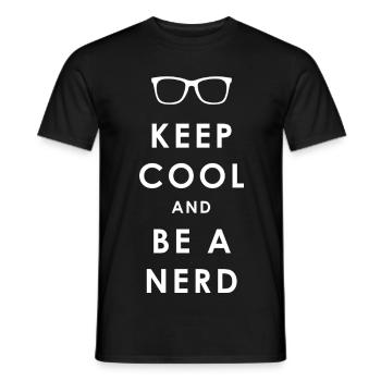 NERDY forever - Keep Cool und Be a Nerd - Männer T-Shirt - Schwarz - Vorne - AI Model Male 178 light (178cm)