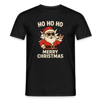 Santa Ho Ho Ho Merry Christmas - Men's T-Shirt - black - Front - AI Model Male 178 light (178cm)