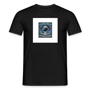 Celestial Voyager Explore Cosmos - Men's T-Shirt - black - Front - AI Model Male 178 light (178cm)