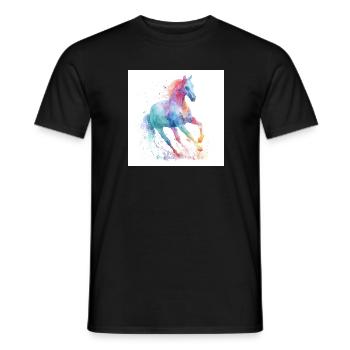 Rainbow Watercolor Horse - Men's T-Shirt - black - Front - AI Model Male 178 light (178cm)