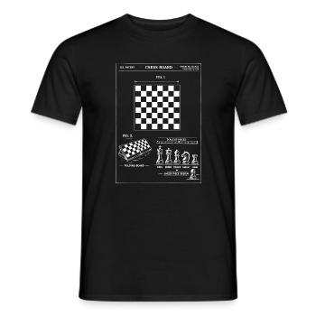 Chessboard Blueprint Patent - Men's T-Shirt - black - Front - AI Model Male 178 light (178cm)