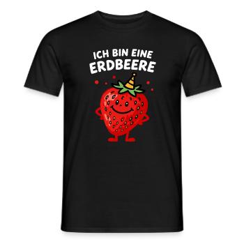 Déguisement de fraise Drôle de fête carnaval de fruits - T-shirt homme - noir - Devant - AI Model Male 178 light (178cm)