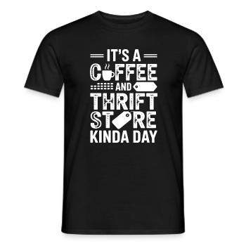 Coffee Thrift Store Day - Men's T-Shirt - black - Front - AI Model Male 178 light (178cm)