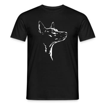 American Hairless Terrier Silhouette Dog Wilsigns - Men's T-Shirt - black - Front - AI Model Male 178 light (178cm)
