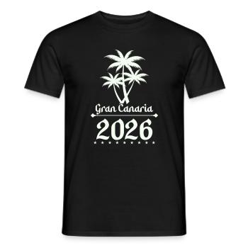 Gran Canaria 2026 Palm Tree Logo - Men's T-Shirt - black - Front - AI Model Male 178 light (178cm)