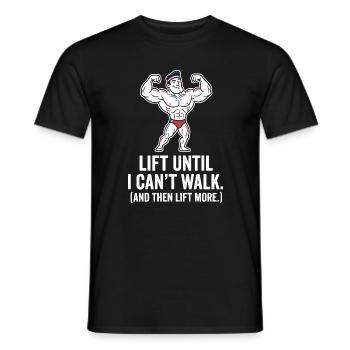 Kraft Cartoon Motif Lift More - Men's T-Shirt - black - Front - AI Model Male 178 light (178cm)