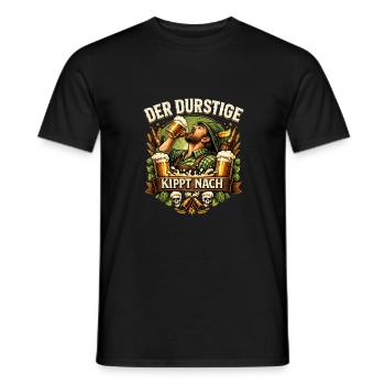 Der Durstige Kippt Nach – Bierfest - Männer T-Shirt - Schwarz - Vorne - AI Model Male 178 light (178cm)