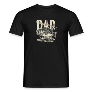Vintage Bass Fisch-Illustration - Männer T-Shirt - Schwarz - Vorne - AI Model Male 178 light (178cm)