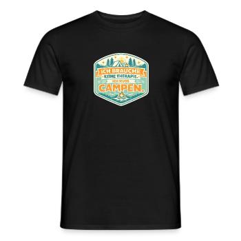 Ich Muss Campen Therapie Ade - Männer T-Shirt - Schwarz - Vorne - AI Model Male 178 light (178cm)