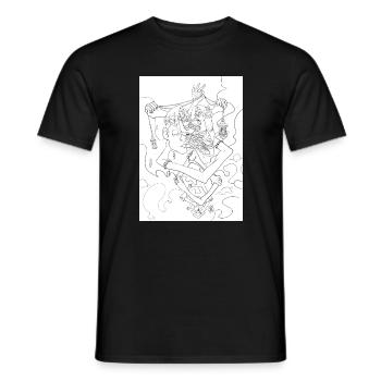 Isolated Craziness, Black and White variant - Men's T-Shirt - black - Front - AI Model Male 178 light (178cm)