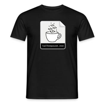 Kaffeepause.exe - IT Programmieren Informatik Code - Männer T-Shirt - Schwarz - Vorne - AI Model Male 178 light (178cm)