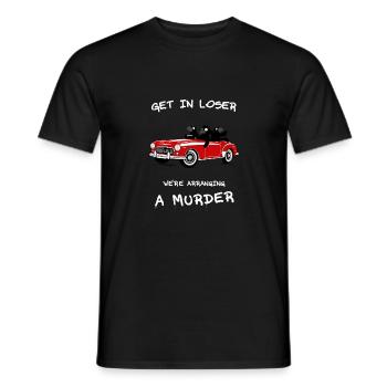 Red Convertible Crime Meme Ravens - Men's T-Shirt - black - Front - AI Model Male 178 light (178cm)