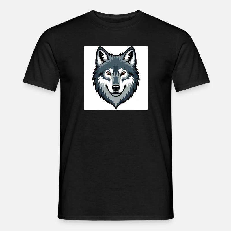 Wolf Head – stylized illustration - Men's T-shirt - black