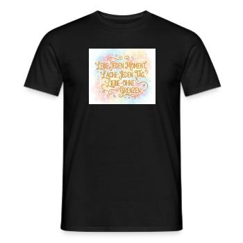 Lebe Jeden Moment Lache Jeden Tag - Männer T-Shirt - Schwarz - Vorne - AI Model Male 178 light (178cm)