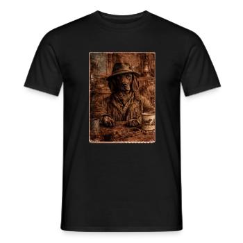 Hirschbaron - Hannoverscher Schweisshund - Männer T-Shirt - Schwarz - Vorne - AI Model Male 178 light (178cm)