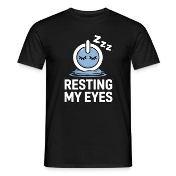 Resting My Eyes Schlafende Augen - Men's T-Shirt - black - Front - AI Model Male 178 light (178cm)