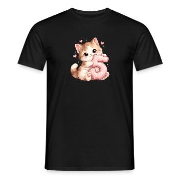 Kätzchen 5 Geburtstag - Männer T-Shirt - Schwarz - Vorne - AI Model Male 178 light (178cm)