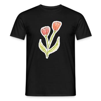 Wasserfarbene Tulpe - Männer T-Shirt - Schwarz - Vorne - AI Model Male 178 light (178cm)