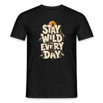 Outdoor Adventure - Stay Wild Everyday - Men's T-Shirt - black - Front - AI Model Male 178 light (178cm)