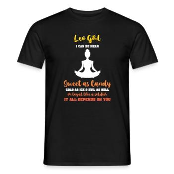 Zodiac sign Leo - Men's T-Shirt - black - Front - AI Model Male 178 light (178cm)