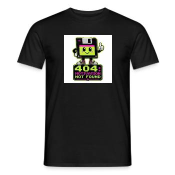 Motivation Retro 404 non trouvée - T-shirt homme - noir - Devant - AI Model Male 178 light (178cm)