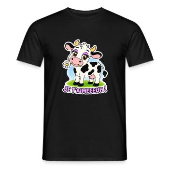 Je t’aimeeeuh ! - T-shirt homme - noir - Devant - AI Model Male 178 light (178cm)