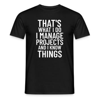 Funny Project Manager Supervisor Coordinator - Men's T-Shirt - black - Front - AI Model Male 178 light (178cm)