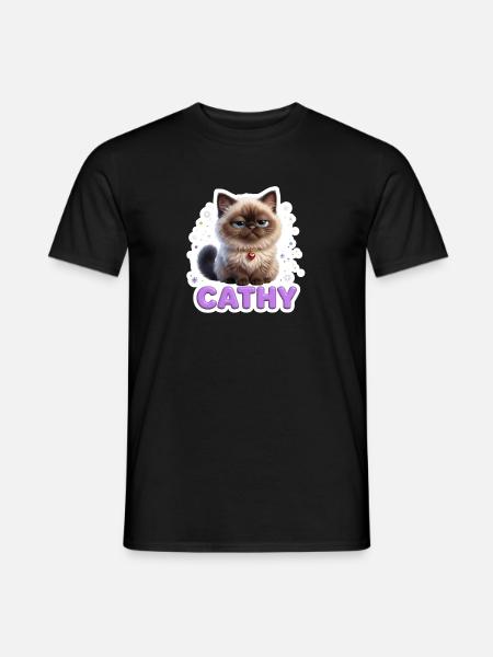 Fluffy Love Cathy - Männer T-Shirt - Schwarz