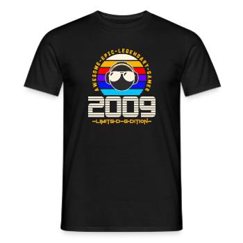 2009 - Men's T-Shirt - black - Front - AI Model Male 178 light (178cm)