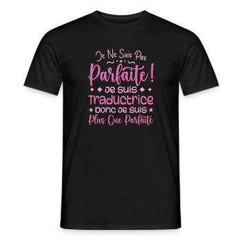 Une Traductrice plus que parfaite, métier de rêve - T-shirt homme - noir - Devant - AI Model Male 178 light (178cm)