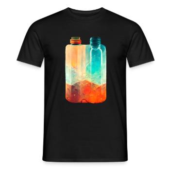 Zwei Trinkflaschen Retro - Männer T-Shirt - Schwarz - Vorne - AI Model Male 178 light (178cm)