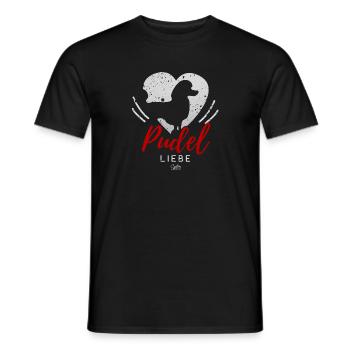 Pudel Liebe mit Herz - Männer T-Shirt - Schwarz - Vorne - AI Model Male 178 light (178cm)